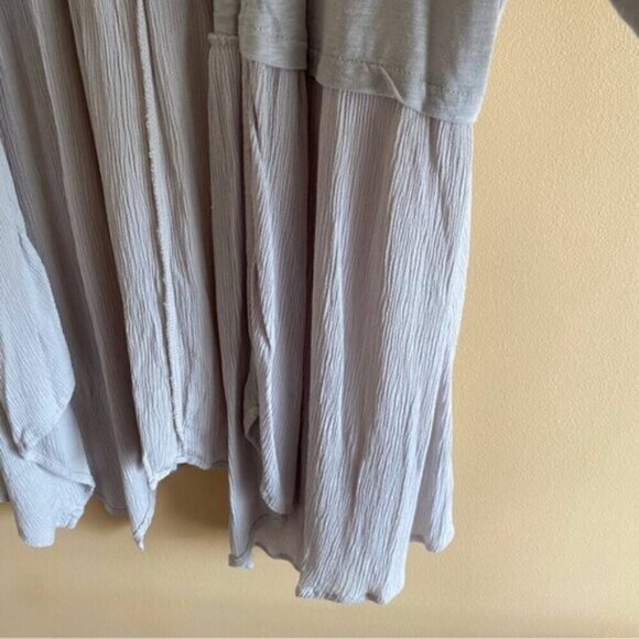 Torrid 2022 Fabric Mixed Hanky Hem Kimono Size 3X In Stone Open Long Line Rayon - Picture 8 of 16